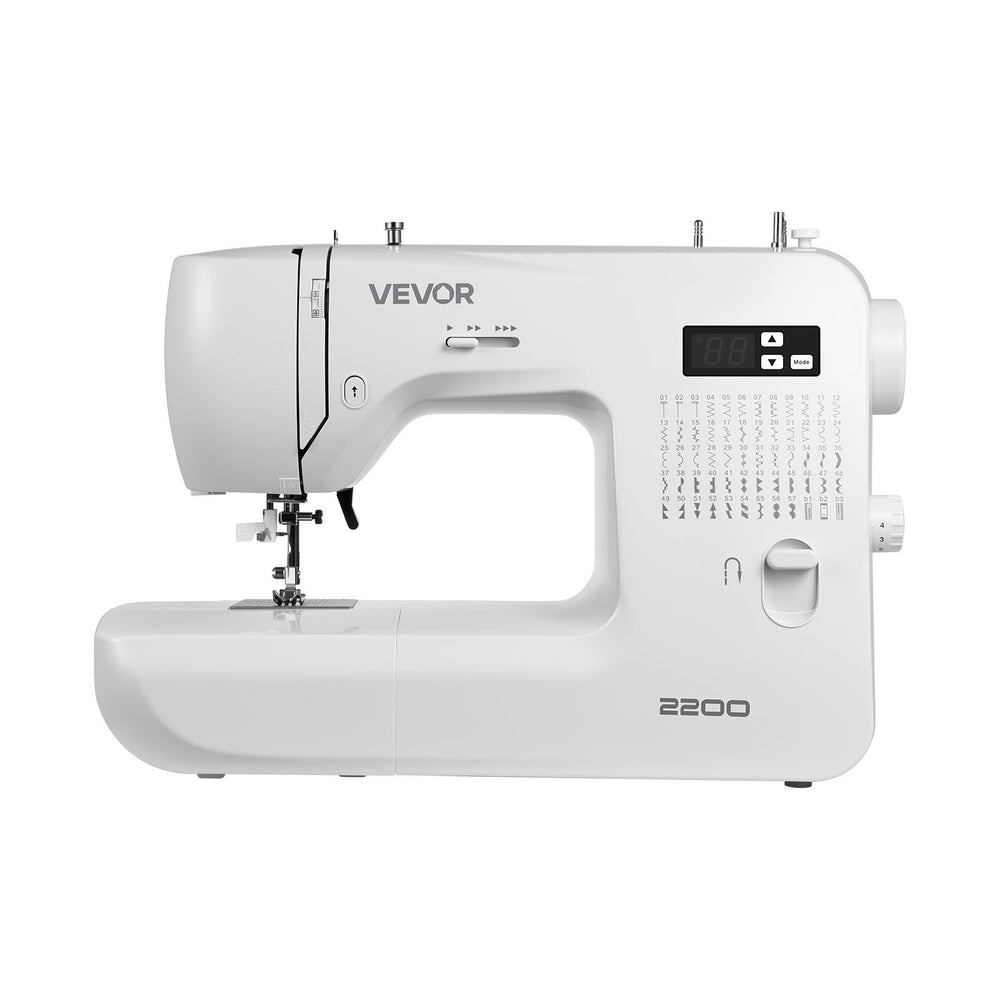 VEVOR Computerized Sewing Machine, 60 Stitch Applications, with LED Screen, Foot Pedal and LED Light, Heavy-Duty Metal Frame, Digital Sewing Machine with Powerful Motor for Crafts and Mending
