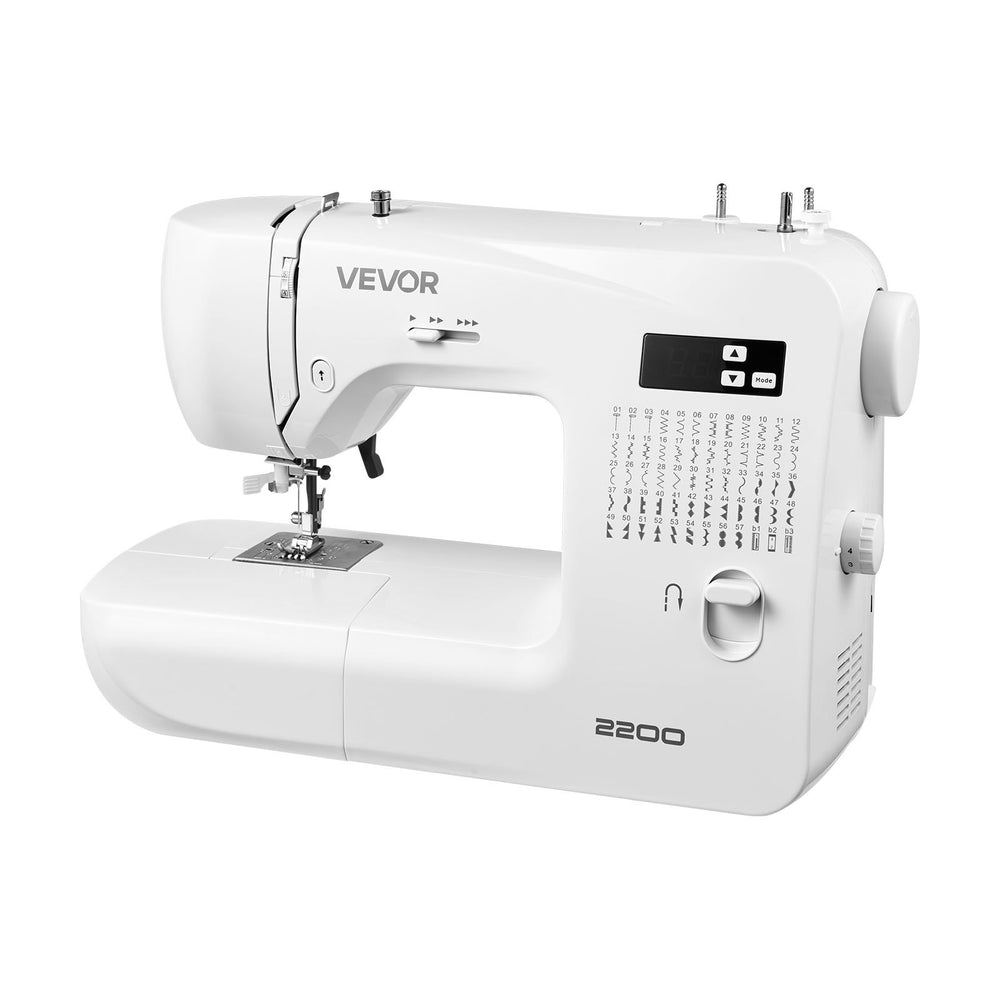 VEVOR Computerized Sewing Machine, 60 Stitch Applications, with LED Screen, Foot Pedal and LED Light, Heavy-Duty Metal Frame, Digital Sewing Machine with Powerful Motor for Crafts and Mending