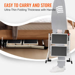 VEVOR Step Ladder 2-Step 150kg Capacity, Ergonomic Folding Steel Step Stool with Wide Anti-Slip Pedal, Sturdy Step Stool for Adults Toddlers, Multi-Use for Household, Kitchen, Office, RVs