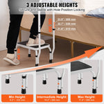 VEVOR Step Stool 1-Step 150KG Capacity, 3 Adjustable Height with Handle Steel Step Ladder, Portable Toddler Step Stools for Adults, Non-Slip Sturdy Step Ladders for Office, RVs, Pets