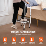 VEVOR Step Stool 1-Step 150KG Capacity, 3 Adjustable Height with Handle Steel Step Ladder, Portable Toddler Step Stools for Adults, Non-Slip Sturdy Step Ladders for Office, RVs, Pets