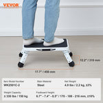 VEVOR Step Stool 1-Step 150KG Capacity, Folding Steel Step Ladder 3 Adjustable Height, Portable Toddler Step Stools for Adults, Non-Slip Sturdy Step Ladders for Office, RVs, Pets, Bathrooms, Bedrooms