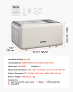 VEVOR Automatic Ice Cream Maker with Built-in Compressor, 2 Quart No Pre-freezing Gelato Maker, Electric Sorbet-Maker, 3 Modes Compressor Ice Cream Machine for Home Kitchen