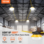 VEVOR 15.24m Construction String Work Lights 50W 5000LM Connectable Waterproof