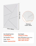 VEVOR 18 Pack Acoustic Panels with Self Adhesive, 11.8 x 11.8 x 0.4 inch Sound Proof Foam Panels, Polyester Fiber Soundproof Wall Panels High Density, for Home, Studio, Office, Theater, White