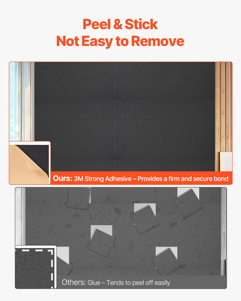 VEVOR 18 Pack Acoustic Panels with Self Adhesive, 11.8 x 11.8 x 0.4 inch Sound Proof Foam Panels, Polyester Fiber Soundproof Wall Panels High Density, for Home, Studio, Office, Theater, Black