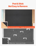 VEVOR 18 Pack Acoustic Panels with Self Adhesive, 11.8 x 11.8 x 0.4 inch Sound Proof Foam Panels, Polyester Fiber Soundproof Wall Panels High Density, for Home, Studio, Office, Theater, Black
