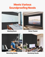 VEVOR 18 Pack Acoustic Panels with Self Adhesive, 11.8 x 11.8 x 0.4 inch Sound Proof Foam Panels, Polyester Fiber Soundproof Wall Panels High Density, for Home, Studio, Office, Theater, Black