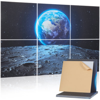 VEVOR 6 Pack Art Acoustic Panels, 70.87 x 47.24 x 0.4 inch Soundproof Wall Tiles, Self Adhesive Decorative Sound Dampening Absorbing Boards for Home, Office, Studio, Gaming Room, Theater, Earth