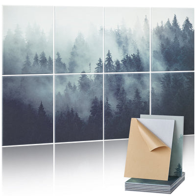 VEVOR 8 Pack Art Acoustic Panels, 63 x 23.62 x 0.4 inch Soundproof Wall Tiles, Self Adhesive Decorative Sound Dampening Absorbing Boards for Home, Office, Studio, Gaming Room, Theater, Forest