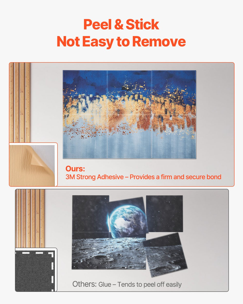 VEVOR 6 Pack Art Acoustic Panels, 70.87 x 47.24 x 0.4 inch Soundproof Wall Tiles, Self Adhesive Decorative Sound Dampening Absorbing Boards for Home, Office, Studio, Gaming Room, Theater, Pastel
