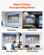 VEVOR 6 Pack Art Acoustic Panels, 70.87 x 47.24 x 0.4 inch Soundproof Wall Tiles, Self Adhesive Decorative Sound Dampening Absorbing Boards for Home, Office, Studio, Gaming Room, Theater, Pastel