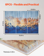 VEVOR 6 Pack Art Acoustic Panels, 70.87 x 47.24 x 0.4 inch Soundproof Wall Tiles, Self Adhesive Decorative Sound Dampening Absorbing Boards for Home, Office, Studio, Gaming Room, Theater, Pastel