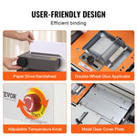 VEVOR Thermal Binding Machine, 400 Sheets Capacity Hot Glue Binding Machine, Thermal Book Binder 40mm Binding Thickness A3(Short Edge)/A4/A5 Document