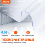 VEVOR Strip Curtain PVC Door Curtain 2499.4 cm x 20.3 cm Roll Cooler Freezer Clear Plastic