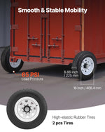 VEVOR Shipping Container Wheels 8-Lug Wheels Kit, Heavy Duty Shipping Container Accessories with Ratchet Tie Down-Moves 6 m-12 m, Secure Transport for Dock, Warehouse, Construction Site, Black