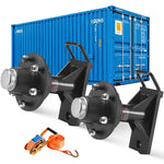 VEVOR Shipping Container Wheels 6-Lug Wheels Kit, Heavy Duty Shipping Container Axle with Ratchet Tie Down-Moves 6 m-12 m, Secure Transport for Dock, Warehouse, Construction Site, Black