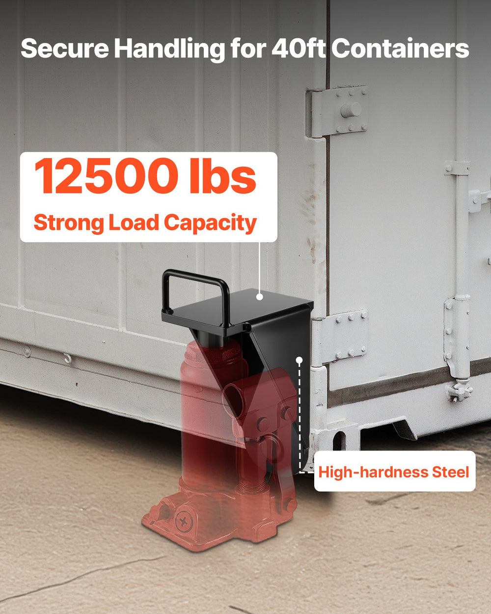 VEVOR Shipping Container Jack Lug with U-Shaped Handle, 1-Pack, Storage Leveler Booster Withstands Sun & Rain, Heavy Duty Container Jack Lug for Shipping Industry, Logistics, Warehouse Management