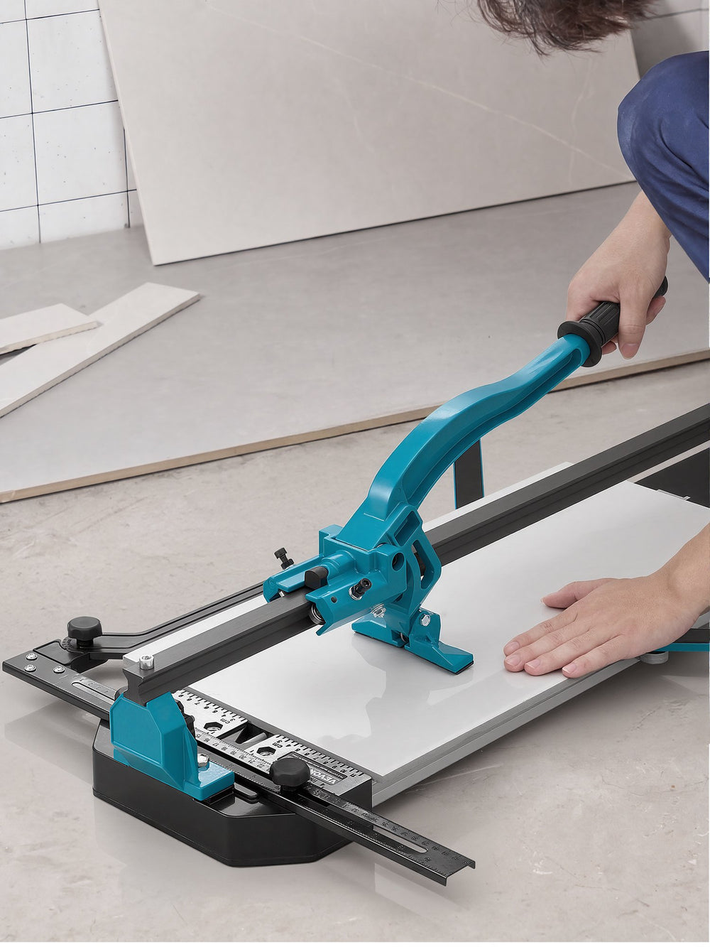 VEVOR Manual Tile Cutter, 1000mm, Porcelain Ceramic Tile Cutter with Tungsten Carbide Cutting Wheel, Infrared Positioning, Anti-Skid Feet, Durable Rails for professional installers or beginners