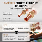 VEVOR 7620mm Mini Split Line Set, 6.4 & 12.7mm O.D Copper Pipes Tubing and Triple-Layer Insulation, for Mini Split Air Conditioning Refrigerant or Heating Pump Equipment & HVAC with Wrapping Strips.