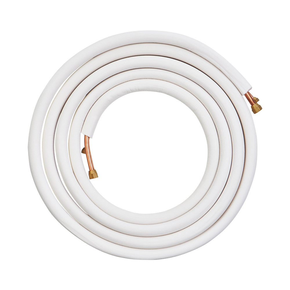 VEVOR 7620mm Mini Split Line Set, 9.5 & 15.9mm O.D Copper Pipes Tubing and Triple-Layer Insulation, for Mini Split Air Conditioning Refrigerant or Heating Pump Equipment & HVAC with Wrapping Strips.