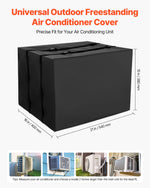 VEVOR Air Conditioner Cover, 530 x 400 x 380 mm Ac Cover for Air Conditioning Unit, Double-Layer, Waterproof Polyester Fabric, Adjustable Shoulder Strap, Universal Size for Outdoor Outside