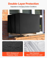 VEVOR Air Conditioner Cover, 530 x 400 x 380 mm Ac Cover for Air Conditioning Unit, Double-Layer, Waterproof Polyester Fabric, Adjustable Shoulder Strap, Universal Size for Outdoor Outside