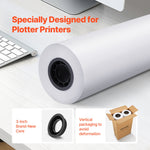 VEVOR Wide Format Paper, 61 cm x 152.4 m Plotter Paper, 2 Rolls CAD Bond Rolls with 7.62 cm Core, 75 g/m² Bond Paper Rolls, Idea for CAD Drawings, Engineering Plans, GIS Maps & Architectural Designs