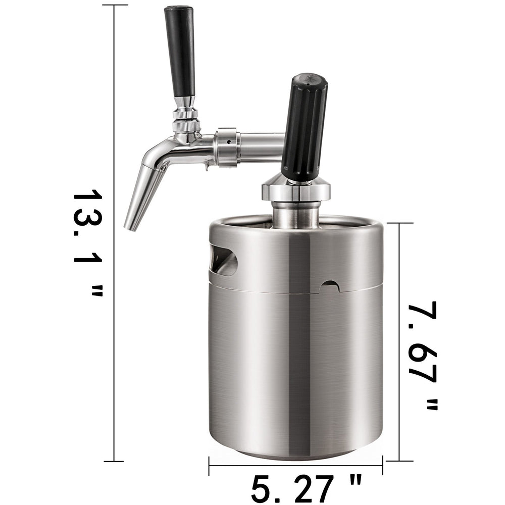 VEVOR Nitro Cold Brew Coffee Maker 2L Nitro Brew Coffee Maker Stainless Steel Nitro Coffee Maker Portable Cold Brew Coffee Maker with Brushes Home Brew Kit