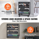VEVOR 12U Open Frame Server Rack, 58.5-101.6cm Adjustable Depth, Free Standing or Wall Mount Network Server Rack, 4 Post AV Rack with Casters, Holds All Your Networking IT Equipment AV Gear Router Modem