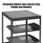 VEVOR 12U Open Frame Server Rack, 58.5-101.6cm Adjustable Depth, Free Standing or Wall Mount Network Server Rack, 4 Post AV Rack with Casters, Holds All Your Networking IT Equipment AV Gear Router Modem