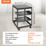 VEVOR 12U Open Frame Server Rack, 58.5-101.6cm Adjustable Depth, Free Standing or Wall Mount Network Server Rack, 4 Post AV Rack with Casters, Holds All Your Networking IT Equipment AV Gear Router Modem