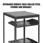 VEVOR 15U Open Frame Server Rack, 58.5-101.6cm/23-40 in Adjustable Depth, Free Standing or Wall Mount Network Server Rack, 4 Post AV Rack with Casters, Holds All Your Networking IT Equipment AV Gear Router Modem