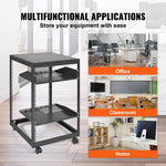 VEVOR 15U Open Frame Server Rack, 58.5-101.6cm/23-40 in Adjustable Depth, Free Standing or Wall Mount Network Server Rack, 4 Post AV Rack with Casters, Holds All Your Networking IT Equipment AV Gear Router Modem