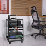 VEVOR 15U Open Frame Server Rack, 58.5-101.6cm/23-40 in Adjustable Depth, Free Standing or Wall Mount Network Server Rack, 4 Post AV Rack with Casters, Holds All Your Networking IT Equipment AV Gear Router Modem