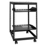 VEVOR 15U Open Frame Server Rack, 58.5-101.6cm/23-40 in Adjustable Depth, Free Standing or Wall Mount Network Server Rack, 4 Post AV Rack with Casters, Holds All Your Networking IT Equipment AV Gear Router Modem