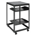VEVOR 15U Open Frame Server Rack, 58.5-101.6cm/23-40 in Adjustable Depth, Free Standing or Wall Mount Network Server Rack, 4 Post AV Rack with Casters, Holds All Your Networking IT Equipment AV Gear Router Modem