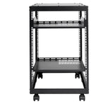 VEVOR 15U Open Frame Server Rack, 58.5-101.6cm/23-40 in Adjustable Depth, Free Standing or Wall Mount Network Server Rack, 4 Post AV Rack with Casters, Holds All Your Networking IT Equipment AV Gear Router Modem