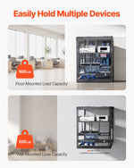 VEVOR 12U Open Frame Network Rack, 585 mm Depth, Wall Mounted or Floor Standing Server Rack, Heavy Duty 4 Post, with Vented Shelves & Mounting Hardware, Holds All Your Networking IT Equipment AV Gear