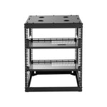 VEVOR 12U Open Frame Network Rack, 585 mm Depth, Wall Mounted or Floor Standing Server Rack, Heavy Duty 4 Post, with Vented Shelves & Mounting Hardware, Holds All Your Networking IT Equipment AV Gear