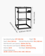 VEVOR 16U Open Frame Network Rack, 585 mm Depth, Wall Mounted or Floor Standing Server Rack, Heavy Duty 4 Post, with Vented Shelves & Mounting Hardware, Holds All Your Networking IT Equipment AV Gear