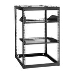 VEVOR 16U Open Frame Network Rack, 585 mm Depth, Wall Mounted or Floor Standing Server Rack, Heavy Duty 4 Post, with Vented Shelves & Mounting Hardware, Holds All Your Networking IT Equipment AV Gear