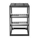 VEVOR 16U Open Frame Network Rack, 585 mm Depth, Wall Mounted or Floor Standing Server Rack, Heavy Duty 4 Post, with Vented Shelves & Mounting Hardware, Holds All Your Networking IT Equipment AV Gear