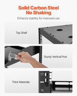 VEVOR 20U Open Frame Network Rack, 585 mm Depth, Wall Mounted or Floor Standing Server Rack, Heavy Duty 4 Post, with Vented Shelves & Mounting Hardware, Holds All Your Networking IT Equipment AV Gear