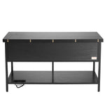 VEVOR Lift Top Coffee Table, 39.4 in Rectangle Coffee Table with Extra Storage Pockets, Flipable Coffee Table with Power Strip & USB & Ambient Lighting for Living Room, Black
