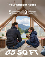 VEVOR Inflatable Tents for Camping, 3-5 Person Easy Setup Blow up Tent with Hand Pump, 300D Oxford 4 Season Glamping Tent with Stove Jack 2 Doors & 2 Mesh Windows, Storage Bag Included for Easy Taking