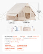 VEVOR Inflatable Tents for Camping, 3-5 Person Easy Setup Blow up Tent with Hand Pump, 300D Oxford 4 Season Glamping Tent with Stove Jack 2 Doors & 2 Mesh Windows, Storage Bag Included for Easy Taking