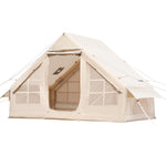VEVOR Inflatable Tents for Camping, 3-5 Person Easy Setup Blow up Tent with Hand Pump, 300D Oxford 4 Season Glamping Tent with Stove Jack 2 Doors & 2 Mesh Windows, Storage Bag Included for Easy Taking
