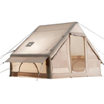 VEVOR Inflatable Tents for Camping, 3-5 Person Easy Setup Blow up Tent with Hand Pump, 300D Oxford 4 Season Glamping Tent with Stove Jack 2 Doors & 2 Mesh Windows, Storage Bag Included for Easy Taking