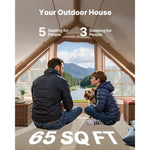 VEVOR Inflatable Tents for Camping, 3-5 Person Easy Setup Blow up Tent with Hand Pump, 300D Oxford 4 Season Glamping Tent with Canopy, Stove Jack, 2 Doors & 2 Mesh Windows (Storage Bag Included)